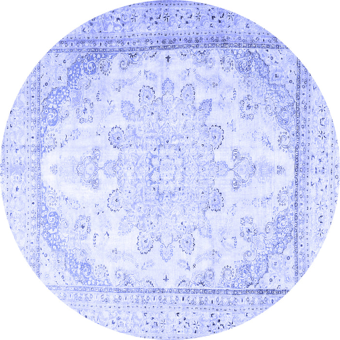 Round Persian Blue Traditional Rug, tr3646blu