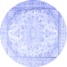 Round Persian Blue Traditional Rug, tr3646blu