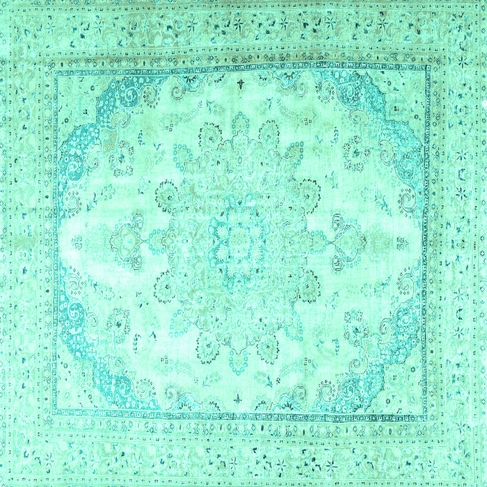 Square Persian Turquoise Traditional Rug, tr3646turq