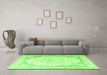 Machine Washable Persian Green Traditional Area Rugs in a Living Room,, wshtr3646grn