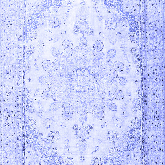 Machine Washable Persian Blue Traditional Rug, wshtr3646blu