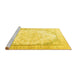 Sideview of Machine Washable Persian Yellow Traditional Rug, wshtr3646yw