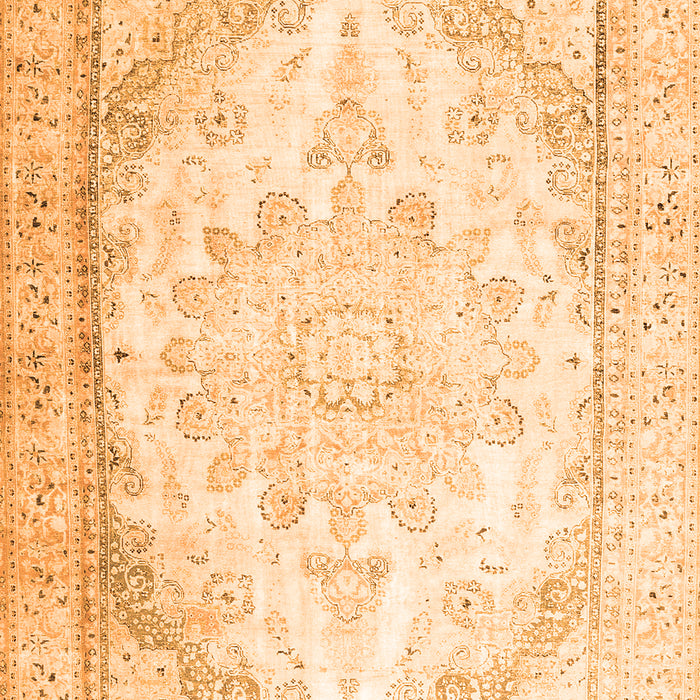 Serging Thickness of Machine Washable Persian Orange Traditional Area Rugs, wshtr3646org