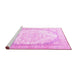 Sideview of Machine Washable Persian Pink Traditional Rug, wshtr3646pnk