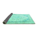 Sideview of Persian Turquoise Traditional Rug, tr3646turq