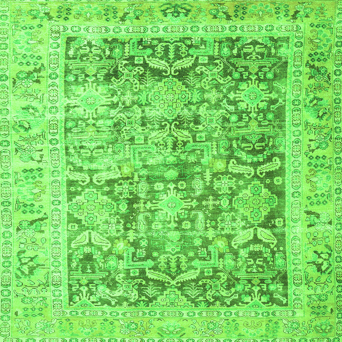 Serging Thickness of Persian Green Traditional Rug, tr3647grn