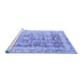 Sideview of Machine Washable Persian Blue Traditional Rug, wshtr3647blu