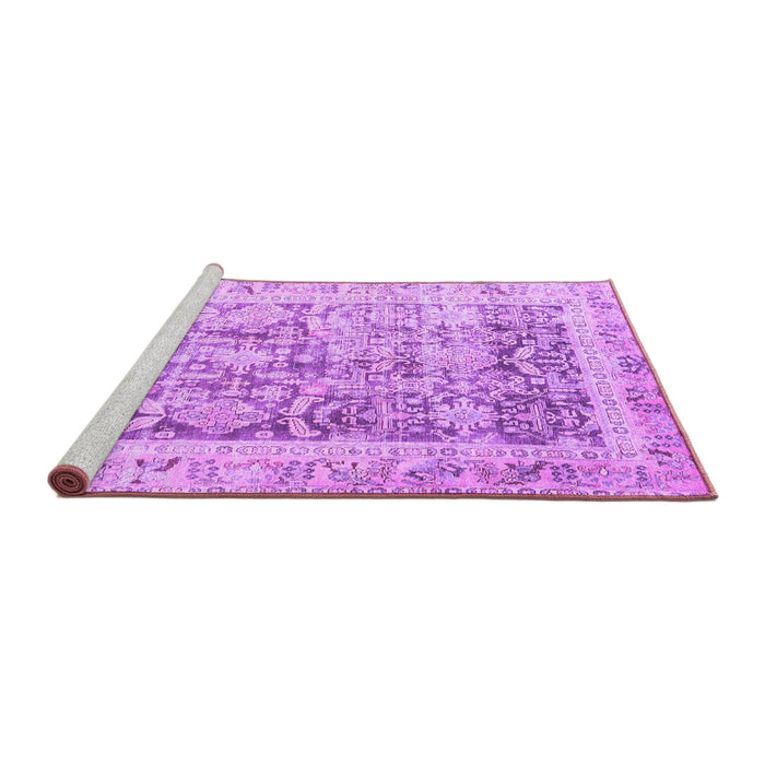 Sideview of Machine Washable Persian Purple Traditional Area Rugs, wshtr3647pur