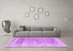 Machine Washable Persian Purple Traditional Area Rugs in a Living Room, wshtr3647pur