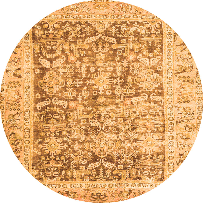 Square Persian Orange Traditional Rug, tr3647org