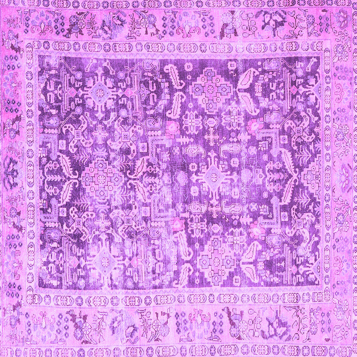 Square Machine Washable Persian Purple Traditional Area Rugs, wshtr3647pur
