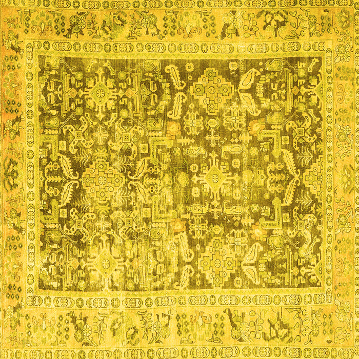 Square Persian Yellow Traditional Rug, tr3647yw