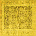 Square Persian Yellow Traditional Rug, tr3647yw