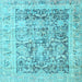 Square Persian Light Blue Traditional Rug, tr3647lblu