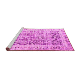 Sideview of Machine Washable Persian Pink Traditional Rug, wshtr3647pnk