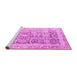 Sideview of Machine Washable Persian Pink Traditional Rug, wshtr3647pnk