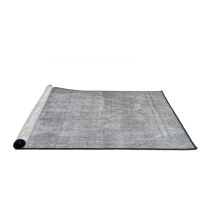 Sideview of Machine Washable Traditional Gunmetal Gray Rug, wshtr3648