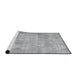 Sideview of Machine Washable Traditional Gunmetal Gray Rug, wshtr3648