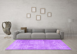 Machine Washable Persian Purple Traditional Area Rugs in a Living Room, wshtr3648pur