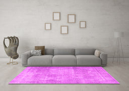 Machine Washable Persian Pink Traditional Rug in a Living Room, wshtr3648pnk