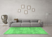 Machine Washable Persian Emerald Green Traditional Area Rugs in a Living Room,, wshtr3648emgrn