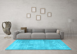 Machine Washable Persian Light Blue Traditional Rug in a Living Room, wshtr3648lblu