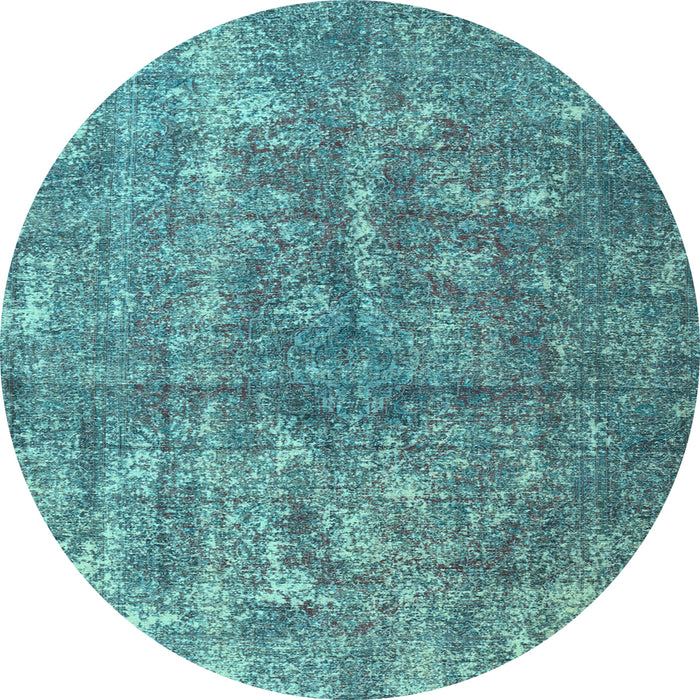 Round Persian Light Blue Traditional Rug, tr3649lblu