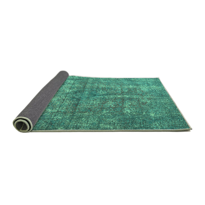 Sideview of Persian Turquoise Traditional Rug, tr3649turq