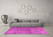 Machine Washable Persian Pink Traditional Rug in a Living Room, wshtr3649pnk