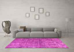 Machine Washable Persian Pink Traditional Rug in a Living Room, wshtr3649pnk