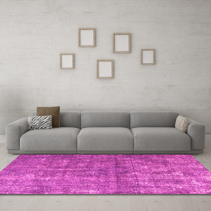 Machine Washable Persian Pink Traditional Rug in a Living Room, wshtr3649pnk