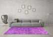 Machine Washable Persian Purple Traditional Area Rugs in a Living Room, wshtr3649pur