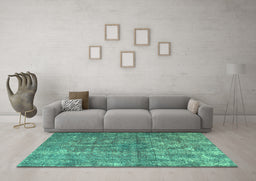 Machine Washable Persian Turquoise Traditional Area Rugs in a Living Room,, wshtr3649turq
