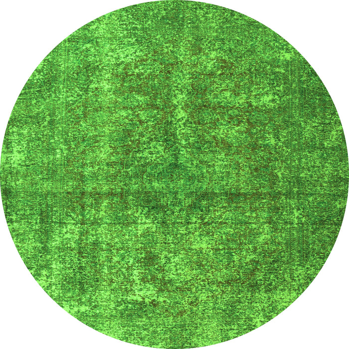 Square Persian Green Traditional Rug, tr3649grn