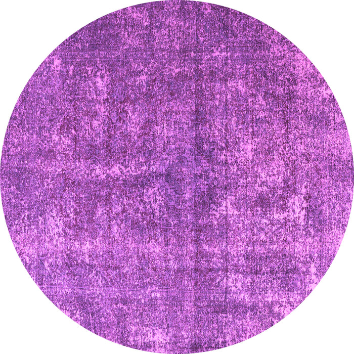 Round Machine Washable Persian Purple Traditional Area Rugs, wshtr3649pur