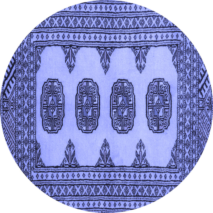 Round Southwestern Blue Country Rug, tr364blu