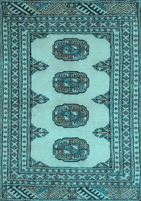 Southwestern Light Blue Country Rug, tr364lblu