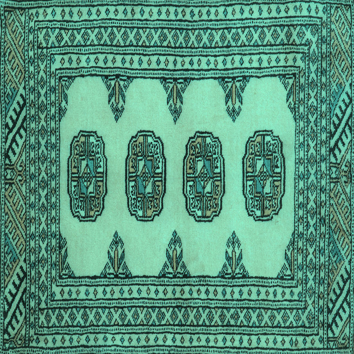 Square Southwestern Turquoise Country Rug, tr364turq