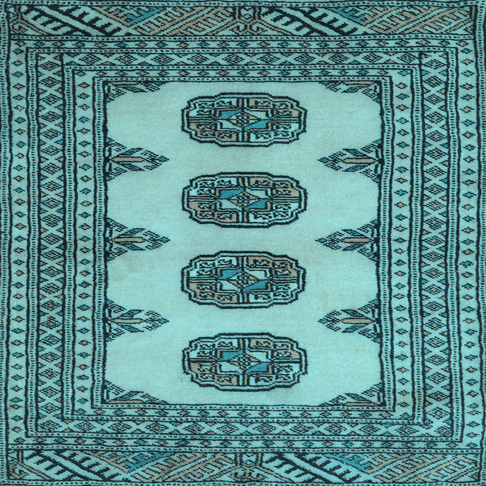 Square Machine Washable Southwestern Light Blue Country Rug, wshtr364lblu