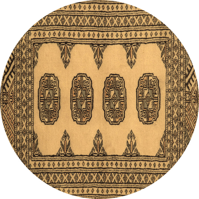Round Southwestern Brown Country Rug, tr364brn