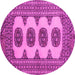 Round Southwestern Pink Country Rug, tr364pnk