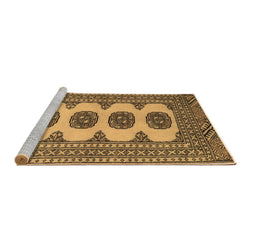 Sideview of Machine Washable Southwestern Brown Country Rug, wshtr364brn