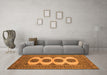 Machine Washable Southwestern Orange Country Area Rugs in a Living Room, wshtr364org