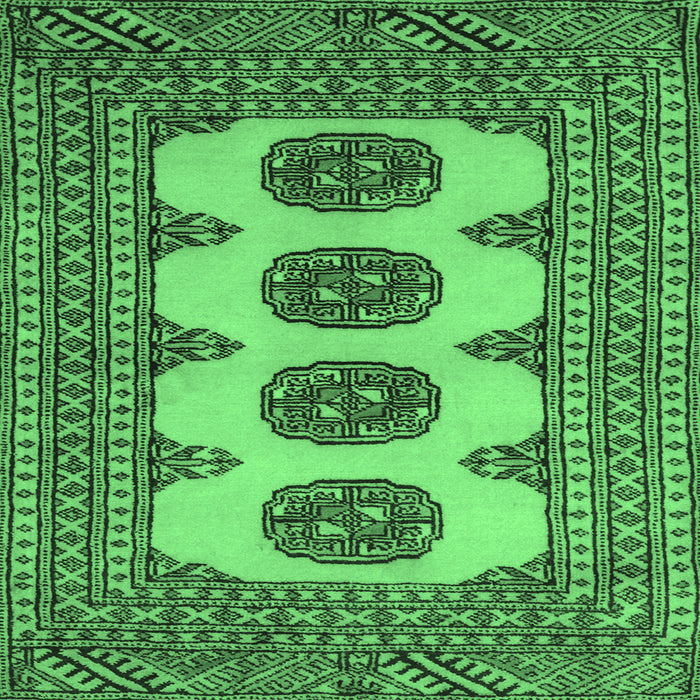 Square Southwestern Emerald Green Country Rug, tr364emgrn
