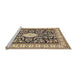 Sideview of Machine Washable Traditional Brown Rug, wshtr365