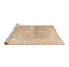 Sideview of Machine Washable Traditional Brown Gold Rug, wshtr3650