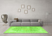 Machine Washable Persian Green Traditional Area Rugs in a Living Room,, wshtr3650grn