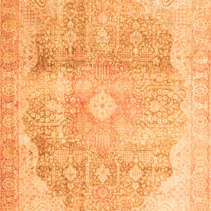 Serging Thickness of Machine Washable Persian Orange Traditional Area Rugs, wshtr3650org