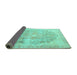 Sideview of Persian Turquoise Traditional Rug, tr3650turq