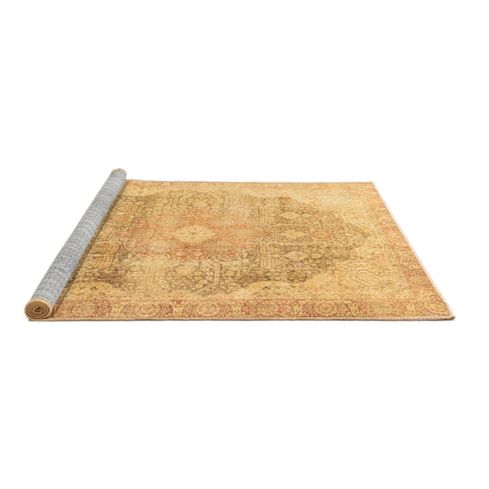 Sideview of Machine Washable Persian Brown Traditional Rug, wshtr3650brn